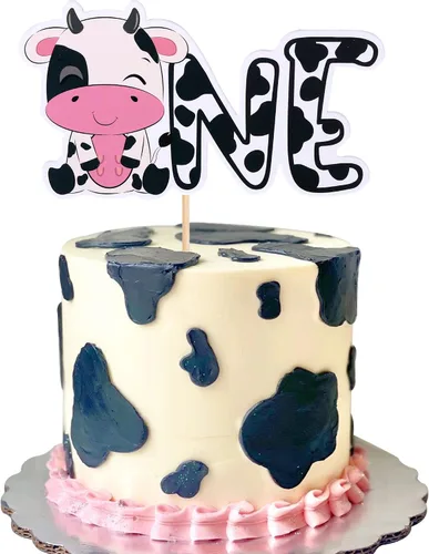 Miniatura 8 de Rsstarxi Paquete de 24 adornos para cupcakes de vaca con purpurina de animales de granja Moo para cupcakes temáticos de vaca, baby shower, fiesta