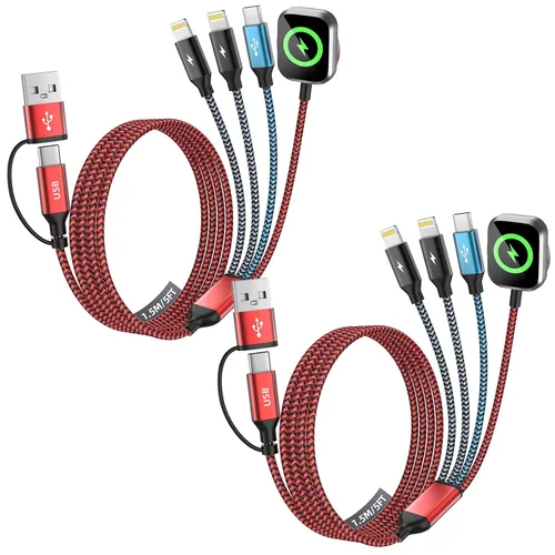 Miniatura 30 de Cruise Essentials - Cable de carga múltiple 3 en 2 para iPhone Watch Charger/iPhone 17/IP, iWatch Charger, Travel Camping Essentials compatible