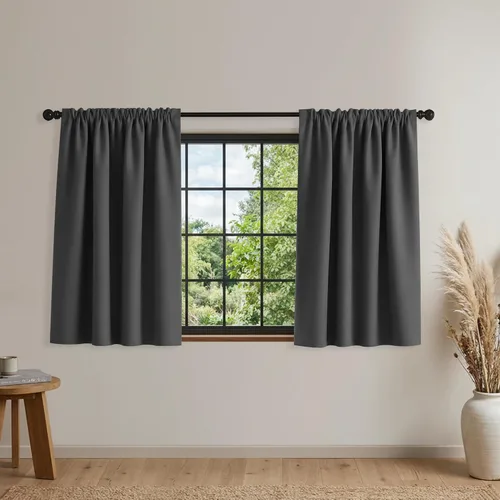 Miniatura 12 de Mrs.Naturall - Cortinas opacas cortas beige para ventanas pequeñas de 18x24 pulgadas de largo