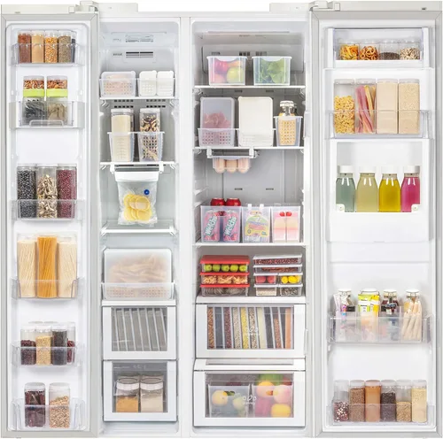 Miniatura 5 de Silicook Caja Plana de Plástico Transparente para Organización de Cocina, Refrigerador y Congelador, Contenedor de Almacenamiento de Alimentos