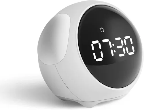 Miniatura 10 de YUANZ Reloj despertador para niños, luz nocturna de brillo ajustable, activada por voz, despertador, juguete y regalo para niños pequeños, niños