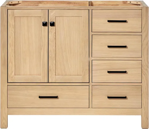 Miniatura 47 de ARIEL Cambridge - Mueble base de tocador de baño de 36 pulgadas, madera maciza, 2 puertas de cierre suave, 5 cajones de cola de milano