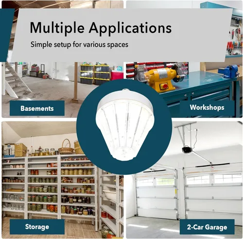 Miniatura 7 de GT-Lite Bombilla LED de mazorca de maíz de 5200 lúmenes, 40 vatios, equivalente a 300 vatios, color de luz diurna de 5000 K, base E26, bombilla