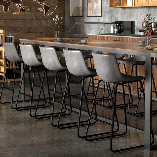 Miniatura 38 de YaFiti - Juego de 2 sillas de comedor de 18 pulgadas, sillas modernas tapizadas para comedor con cojines de piel sintética y patas de metal, silla