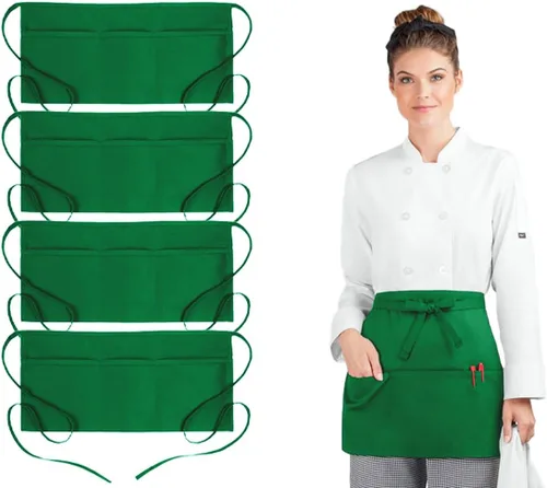 Miniatura 9 de Avalon Kitchen Server Aprons with 3 Pockets – 100% Polyester Waist Apron, 24x12 Inch Half Apron, Waitress Apron for Servers