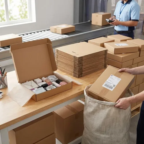 Miniatura 7 de Juego de 20 cajas de envío de 13x10x2 pulgadas, caja de cartón corrugado marrón para embalaje, envío postal, negocios