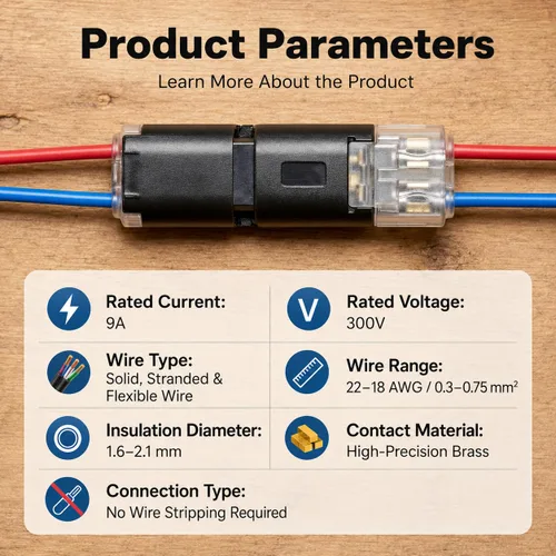 Miniatura 3 de Conector de doble cable con hebilla de bloqueo, conectores rápidos de alambre de bloqueo ignífugo, adecuado para reparaciones de emergencia, 20