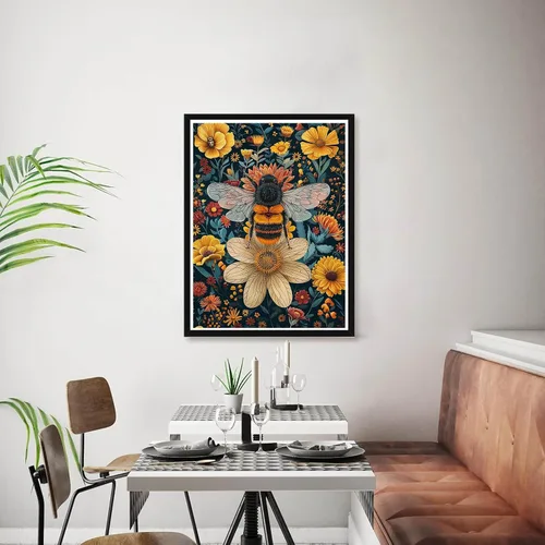 Miniatura 3 de Bimkole Kits de arte de diamantes 5D para adultos, abejas, taladro completo, juego de bordado de diamantes de imitación, pintura con diamantes, arte