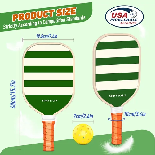 Miniatura 5 de Pickleball Paddles,USAPA Approved Pickleball Paddles Set Premium Pickleball Paddle, 4 Pickleball Balls & 1 Carry Bag Gifts for Women Men Beginners &