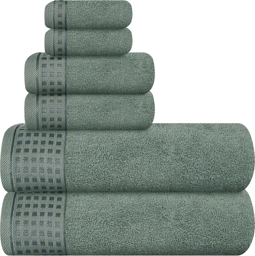 Miniatura 41 de GLAMBURG Juego de 2 toallas de baño de gran tamaño 100% algodón, 28 x 55 pulgadas, ultra suaves, altamente absorbentes, compactas, de secado rápido