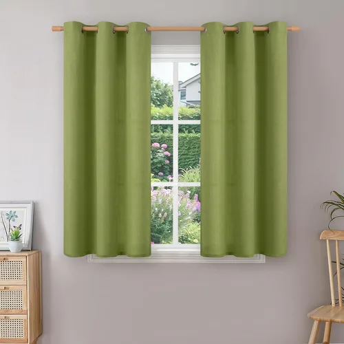 Miniatura 27 de BGment Cortinas de Lino Beige de 63 Pulgadas de Largo 2 Paneles - Tratamientos para Ventanas con Textura de Arpillera Filtrantes de Luz Cortinas