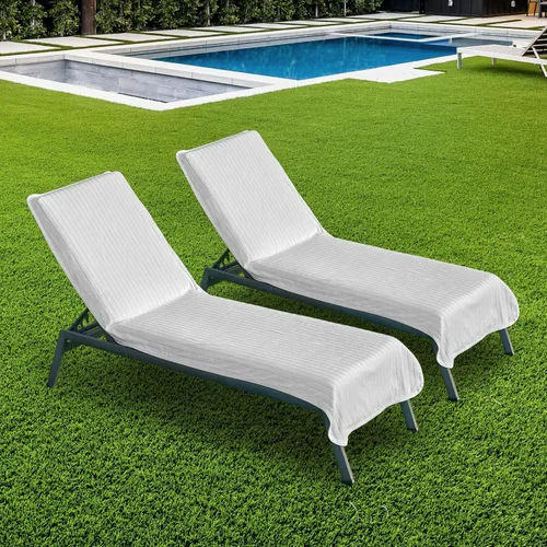 Miniatura 8 de Boca Terry - Funda de toalla para silla de salón, 100% algodón, para piscina o silla de playa, parte superior ajustada