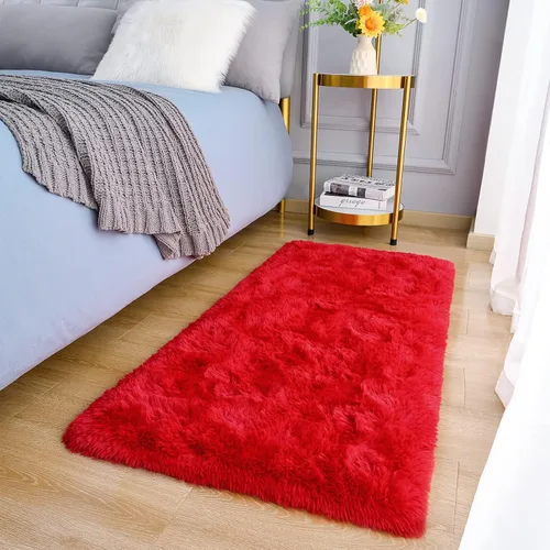 Miniatura 48 de Amearea Alfombra de Área Peluda Esponjosa para Dormitorio de Niños Sala de Estar, Extra Suave y Difusa Alfombras Peludas, Antideslizante, Alfombra
