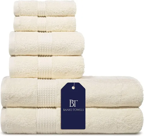 Miniatura 17 de Toallas Juego de 4 toallas de baño, 100% algodón turco, toallas de lujo de secado rápido para baño, invitados, bañera de hidromasaje, toallas