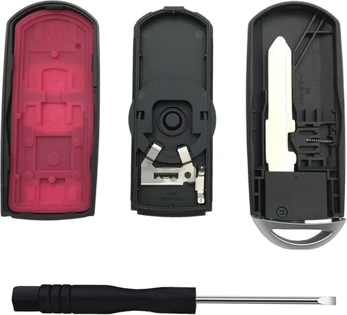 Miniatura 7 de Funda de llavero de entrada sin llave de repuesto para Mazda 3 CX-3 CX-5 WAZSKE13D01 662F-SKE13D01 Llavero de llave del coche negro (3 botones)