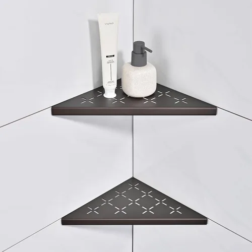 Estante esquinero para ducha, paquete de 2 estantes de ducha de acero inoxidable SUS304 para paredes de azulejos, estante organizador de estante