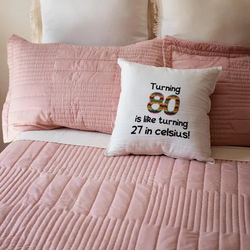 Miniatura 5 de 3dRose inspirationzstore Ocasiones – Turning 80 es como Turning 27 en grados Celsius – humorística 80th regalo de cumpleaños – Funda de almohada