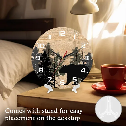 Miniatura 4 de Reloj de pared, 10 pulgadas, silencioso, sin tictac, decoración de cocina para el hogar, funciona con pilas, para baño, dormitorio, sala de estar