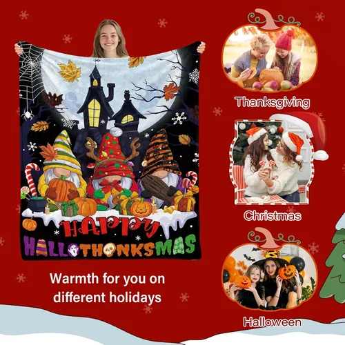 Miniatura 8 de Manta de Navidad de Wazzio, manta navideña para sofá, cama, habitación, regalos de Navidad para mujeres, hombres, hija, hijo, regalos para Acción
