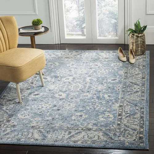 Miniatura 10 de SAFAVIEH Colección Charleston Alfombra de Acento - 2 pies x 5 pies, Gris & Gris Oscuro, Diseño Oriental con Efecto Desgastado, No Desprende Pelusa