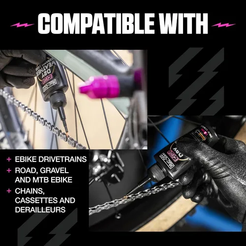 Miniatura 4 de Muc-Off eBike - Lubricante de cadena seca, 1.7 onzas líquidas, lubricante para bicicleta, aceite de cadena de bicicleta, cera de cadena