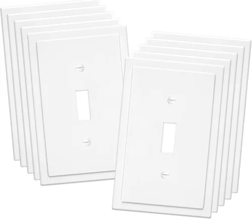 Miniatura 10 de Placa de Pared Decorativa de Borde Moderno de 1-Gang para Cubierta de Interruptor y Tomacorriente, Placa Frontal Eléctrica Dúplex Individual