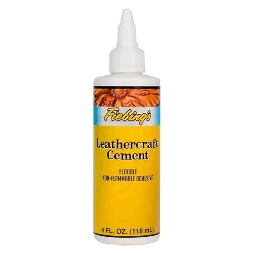 Cemento para Cuero Fiebing's Leathercraft – Adhesivo para Cuero de 4 oz – Secado Rápido, Alta Resistencia, Flexible, Unión Permanente para