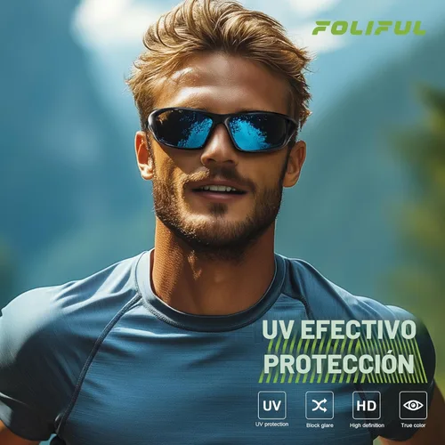 Miniatura 3 de Paquete de 3 lentes de sol deportivos polarizados para hombres, gafas de sol masculinas envolventes con protección UV para ciclismo, pesca