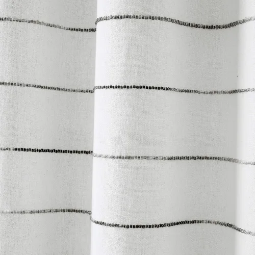 Miniatura 3 de Lush Decor Paneles de cortina de ventana de algodón teñido con hilo de rayas degradadas, par de cortinas de 40 pulgadas de ancho x 63 pulgadas