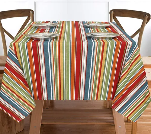 Miniatura 9 de RUVANTI Paño de Mesa Rectángulo de Lino de Algodón 72x54 Pulgadas, Borde Clásico, Resistente a Manchas, Paño Lavable Perfecto para Cubrir Mesa
