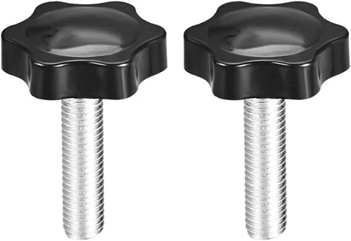 Miniatura 7 de uxcell Perillas de tornillo de sujeción con abrazadera Pomo de estrella M6 x 0.630 in rosca macho 2 piezas