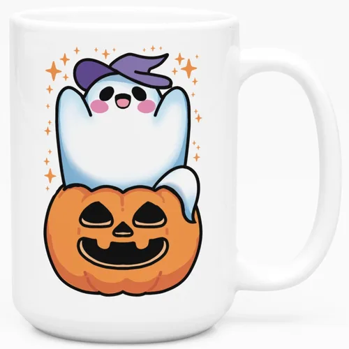 Miniatura 96 de LookHUMAN Taza de Café de Halloween – Halloween Is Meowgical Tazas, Taza de Café Espeluznante Idea de Regalos de Taza, 15 Onzas 10-Blanco