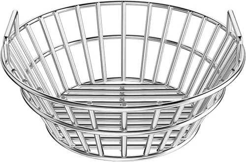 Miniatura 11 de only fire Cesta de ceniza de carbón, soporte de carbón de acero inoxidable con asas, accesorios para parrilla, se ajusta a Kamado Joe Classic