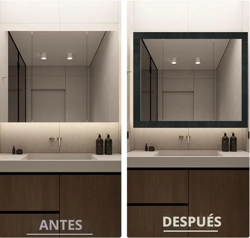 Miniatura 9 de DESOMINOR Borde negro de 32 pies para despegar y pegar, borde de madera negra, extraíble, impermeable, marco de espejo de baño
