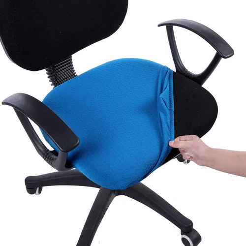 Miniatura 21 de Smiry - Fundas de asiento elásticas para silla de oficina con diseño jacquard, desmontables, lavables, antipolvo, protectores para cojines de silla