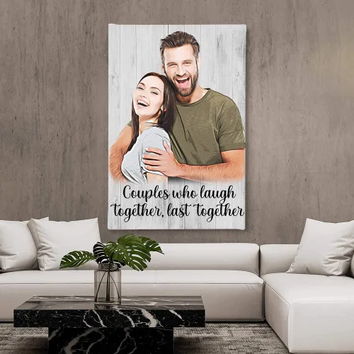 Miniatura 5 de Awesometik Regalo de novio sobre fondo de madera rústica, lienzo personalizado para ella, regalo para él, perros, gatos, decoración del hogar, listo