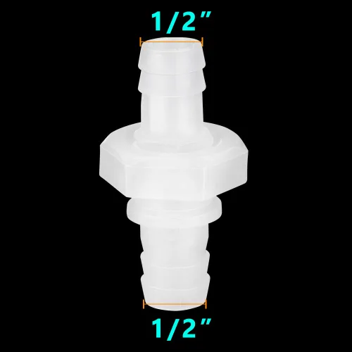 Miniatura 2 de Feelers Púa de manguera de 1/2 pulgada a granel, accesorio de púas hexagonales, adaptador de plástico, empalmador de unión con junta