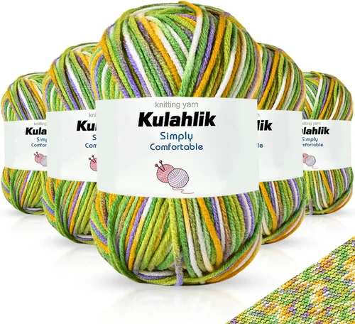 Miniatura 108 de 50g (1x50g) Hilo Acrílico para Crochet y Tejido, Hilo Degradado Colorido, 1 Rollo de Madejas, Hilo Acrílico Multicolor, Perfecto para Proyectos