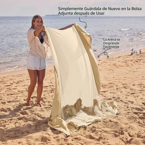 Miniatura 5 de WEKAPO Manta de Playa Resistente a la Arena e Impermeable, Alfombrilla de Playa Extra Grande, Alfombrilla Sin Arena de Tamaño Grande y Compacta