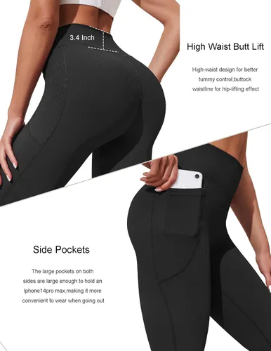 Miniatura 2 de PINSPARK Pantalones de yoga acampanados de cintura alta para mujer