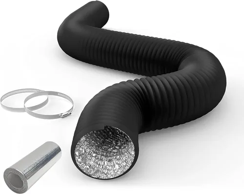 Miniatura 16 de iPower Manguera de ventilación flexible de conducto de aluminio de 3 pulgadas y 8 pies con protección de 4 capas para secadora para calefacción