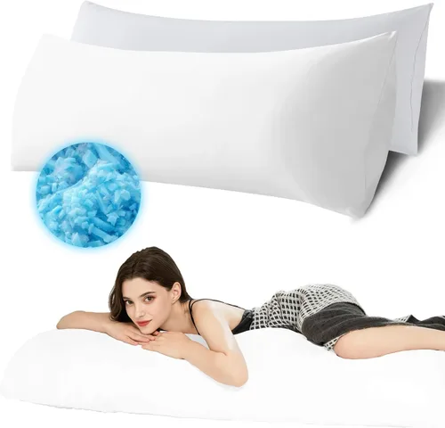 Miniatura 8 de Ubauba Almohada corporal de espuma viscoelástica, almohadas de cuerpo grande para adultos, almohadas largas firmes y esponjosas para dormir