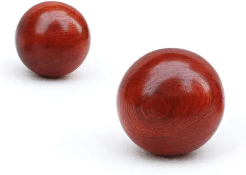 Miniatura 6 de Milisten Bolas de madera Baoding de madera, bolas de ejercicio de salud, bolas de masaje de salud china de madera, bola de artesanía de madera