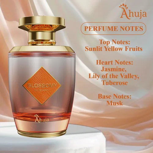 Miniatura 4 de AHUJA Blossomy Eau De Parfum 3.4oz para mujer – Fragancia floral de larga duración con tuberosa natural y jazmín – Perfume lujoso, fresco y elegante