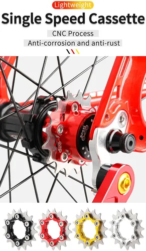 Miniatura 6 de Kit de conversión de velocidad única para bicicleta 12T13T/14T/15T/16T/17T/18T/19T/20T/21T/22T Cassette de una sola velocidad y espaciadores