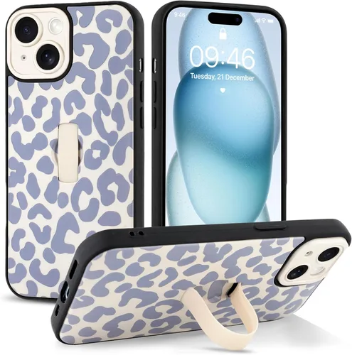 Miniatura 84 de Funda compatible con iPhone 17 Pro Max con correa de mano para los dedos, funda de teléfono con estampado de leopardo y guepardo para mujeres