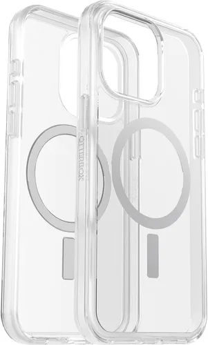 Miniatura 6 de OtterBox Funda transparente para iPhone 15 Pro MAX (solamente) de la serie Symmetry (transparente), se ajusta a MagSafe, ultra suave, bordes
