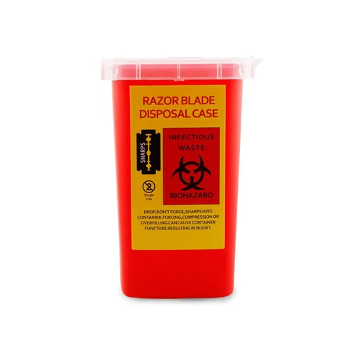 Miniatura 10 de Estuche dispensador de cuchillas de afeitar TEONEI, contenedor pequeño portátil de objetos punzantes, estuche de eliminación de cuchillas