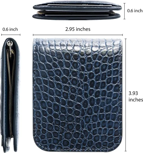 Miniatura 3 de Lethnic Cartera delgada con clip de dinero, bloqueo RFID, soporte para tarjetas de visita de cuero plegable