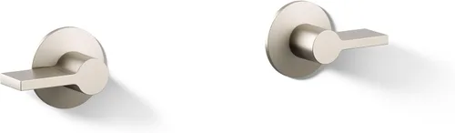 Miniatura 14 de KOHLER Componentes de montaje en pared grifo del fregadero del cuarto de baño ajuste con manijas de palanca Mate negro